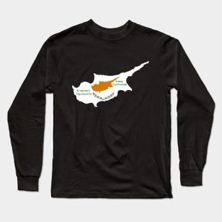 Cyprus flag & map Long Sleeve T-Shirt